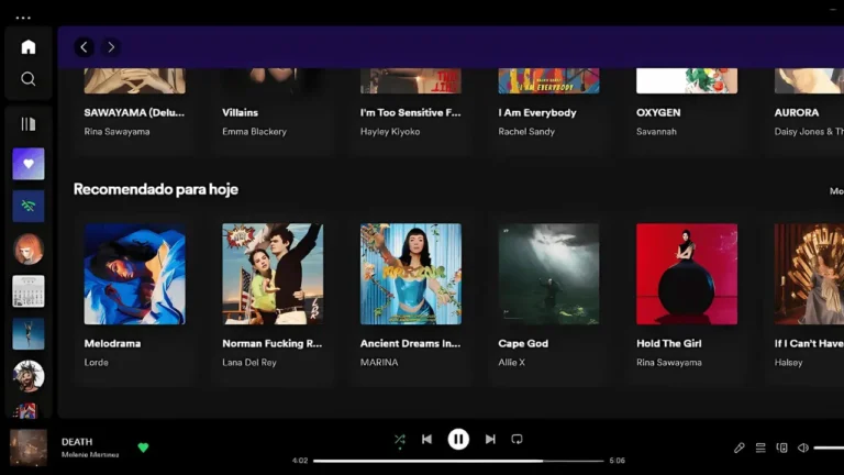 Interface Limpa Recursos do Spotify Premium Para PC