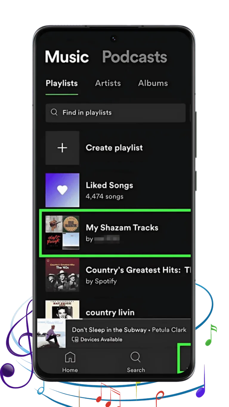 Função Shazam
 Características do Spotify Premium APK